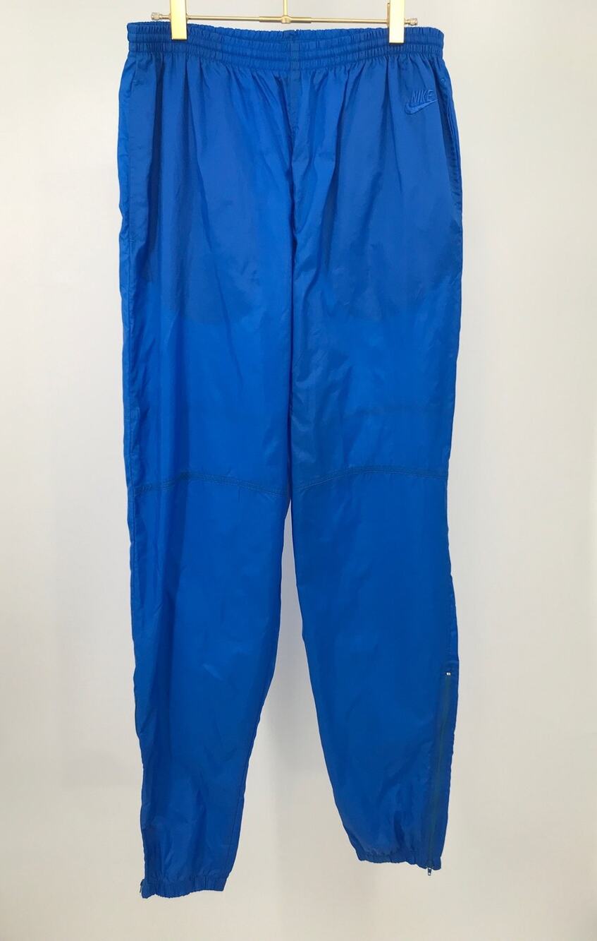 Nike Vintage Blue Nylon Ankle Zip Windbreaker Joggers Womens L